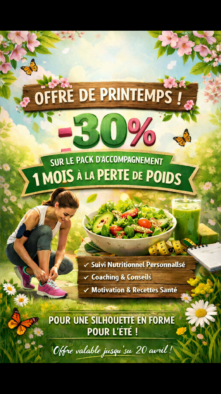 Offre Flash Perte de Poids de Printemps à -30% — Pack d'Accompagnement 1 Mois par Téléphone